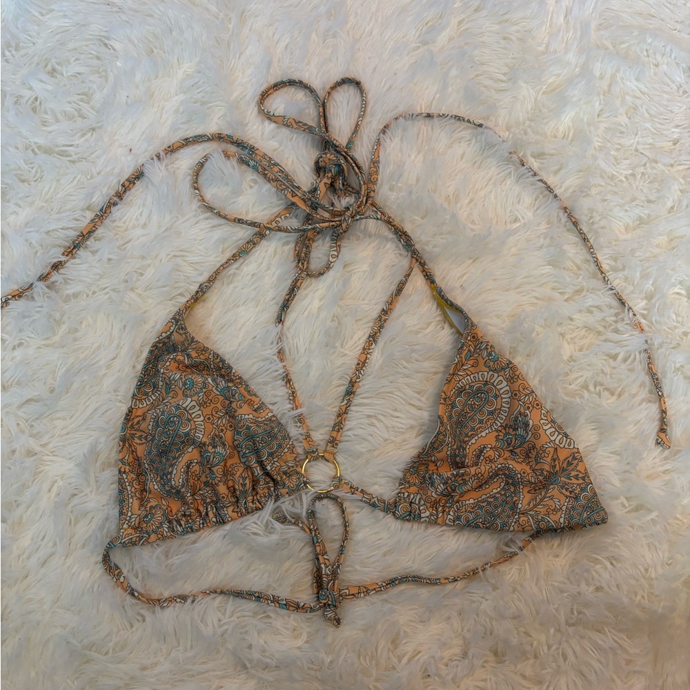 SHEIN Paisley Bikini in Orange and Green